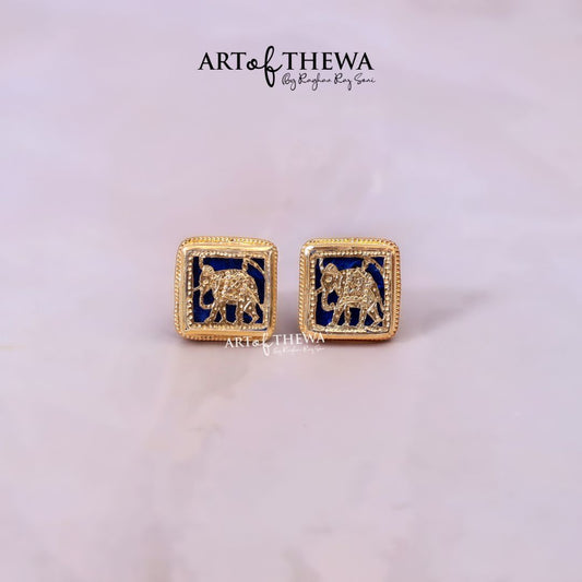 Thewa Jewellery Elephant Cufflinks for Men ( Square Shape)