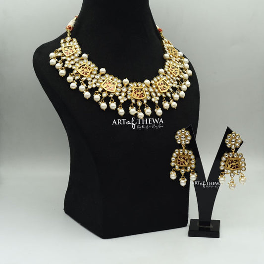 Art of Thewa Designer Anagh Polki Haar by Raghav Rajsoni