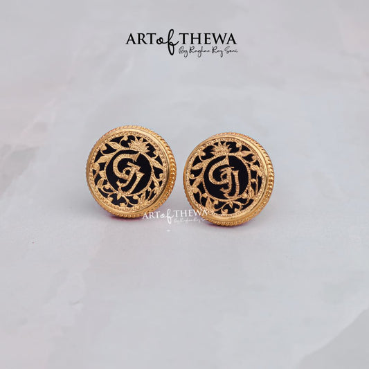 Original Thewa Jewellery Designer Round Cufflinks for Suit