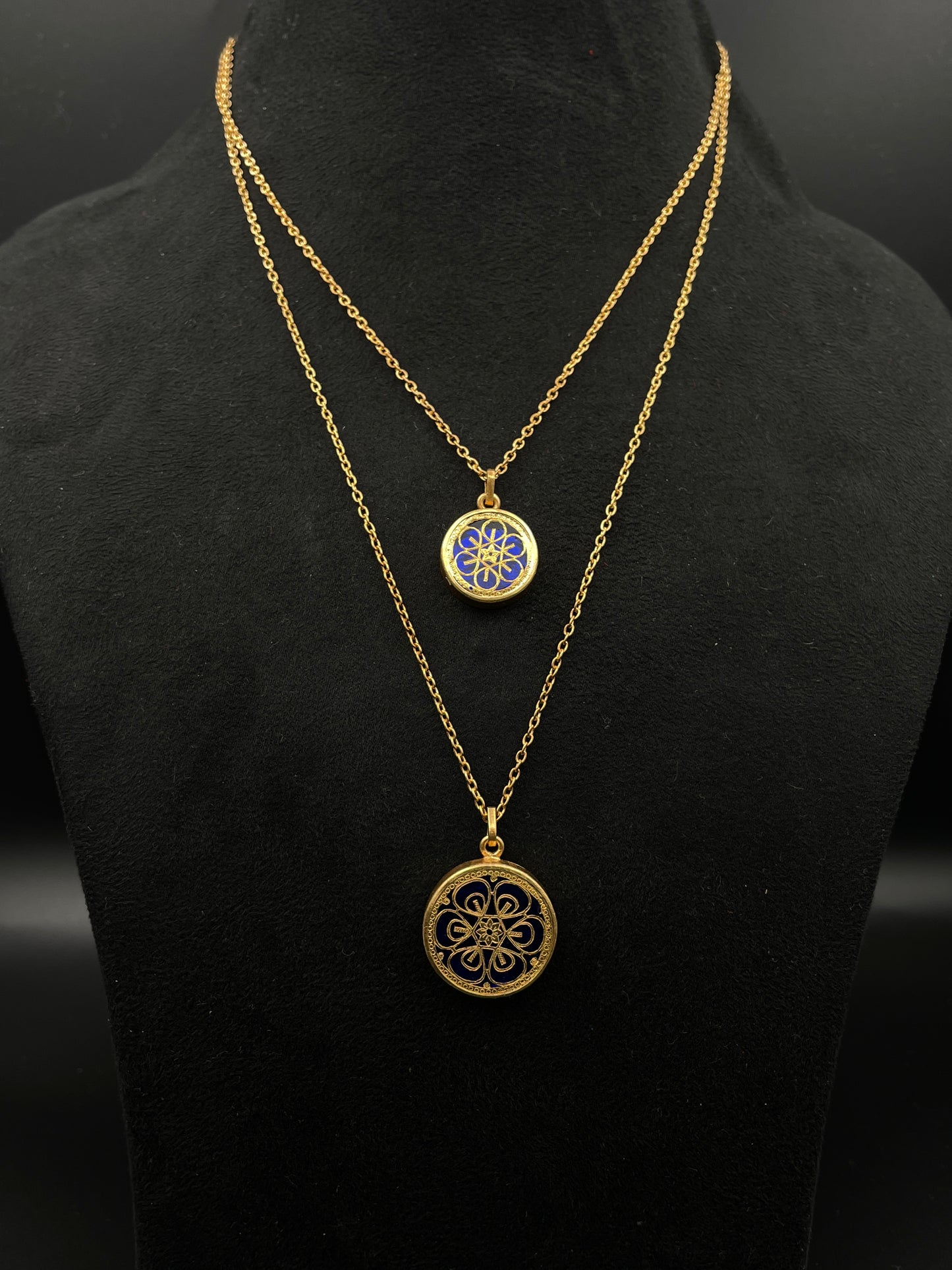 Thewa art double chain pendant