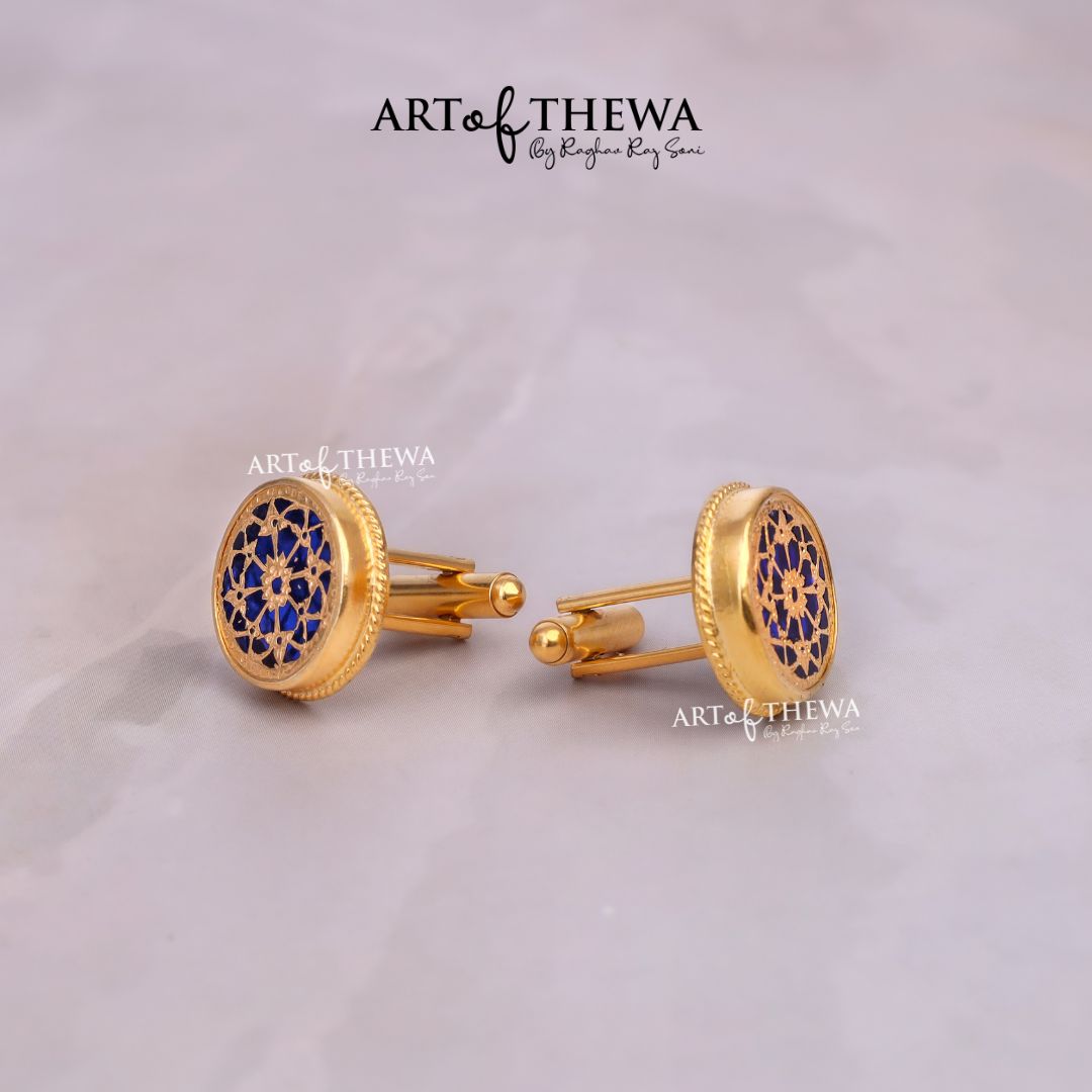 Original Thewa art Round Cufflinks for Men's