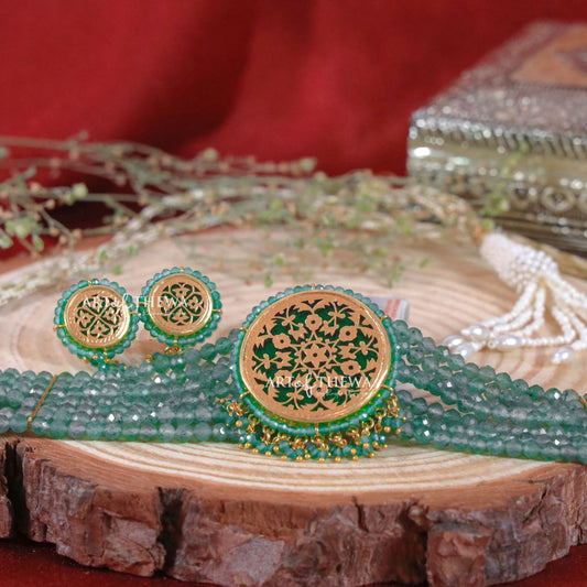 Ahyana Green Thewa art choker set