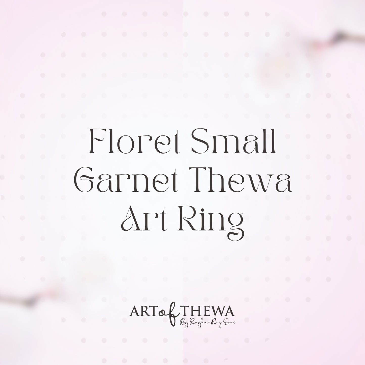 Floret Small Garnet Thewa Art Ring - A Handcrafted Regal Masterpiece in 23 Carat Gold