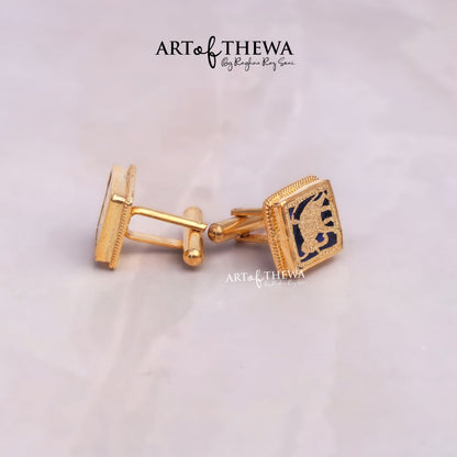 Thewa Jewellery Elephant Cufflinks for Men ( Square Shape)