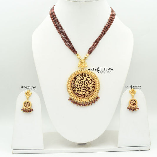 Round Radial Thewa Necklace - A Majestic Fusion of Elegance and Tradition