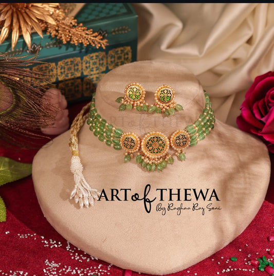 Choker 3 Piece Art of Thewa flower Set