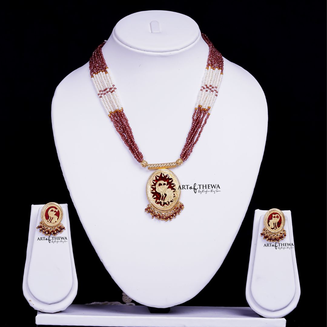 One-Sided Peacock Pendant Set – A Symphony of Elegance and Intricacy