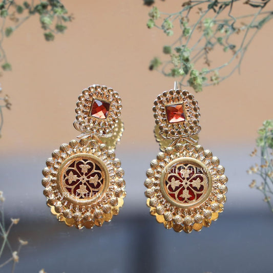 Fleur tijori collection Earings in Thewa art