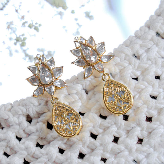 Moissanite Pear shape Art of Thewa Earrings