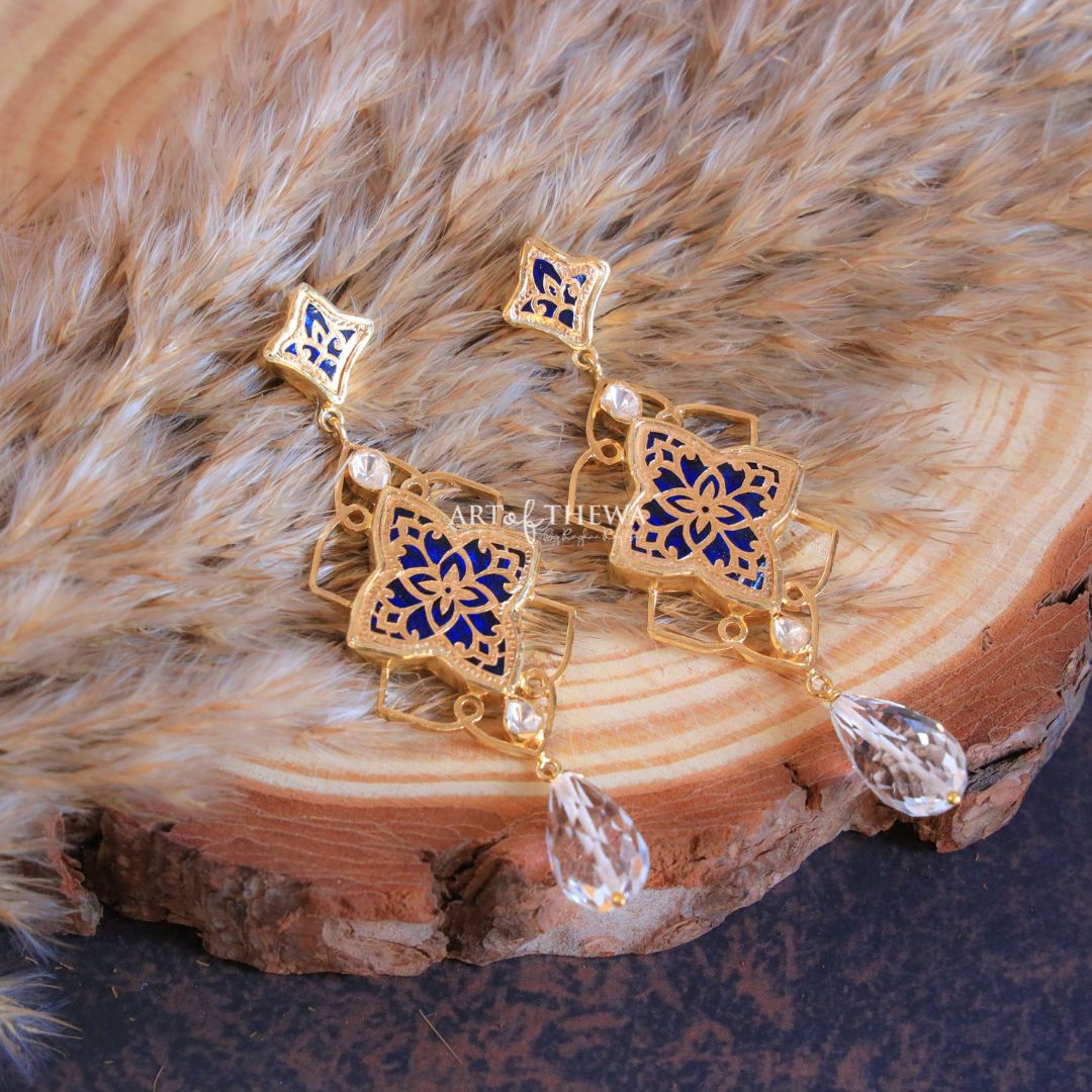 Stea blue thewa art Earrings