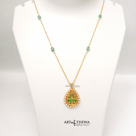 Pear Art of Thewa Floral pendant with Pearl