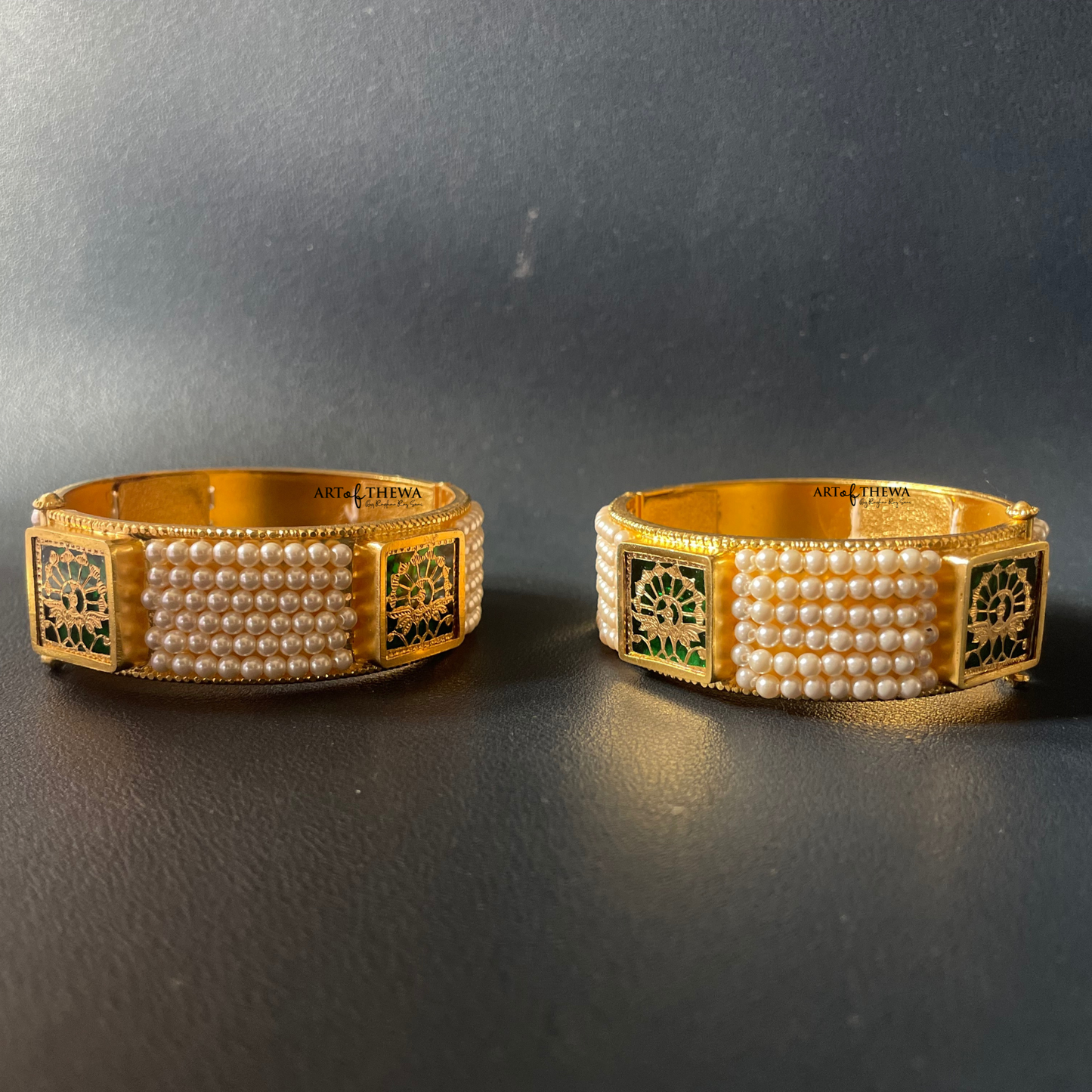 Art of Thewa pearl square designer bangle