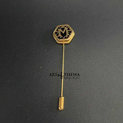 Thewa jewellery lapel pin - Personalised initial letter